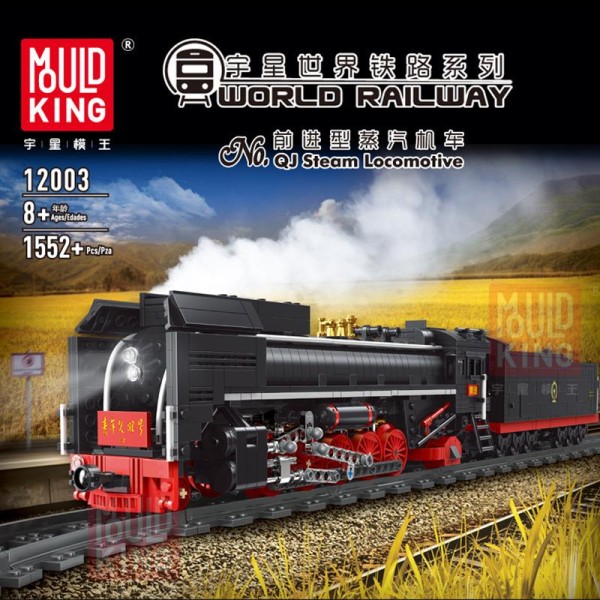 Mould King 12003 Dampflokomotive Eisenbahn Zug mit Remote Control