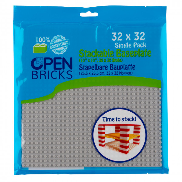 Open Bricks stapelbare Bauplatte 32x32 Hellgrau