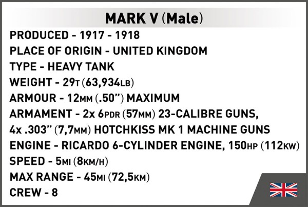 Cobi 2984 Panzer Mark V (Male)