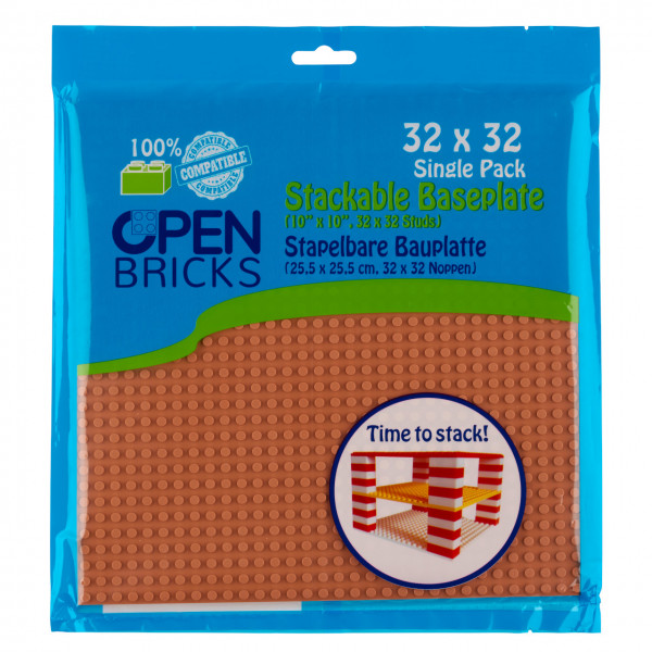 Open Bricks stapelbare Bauplatte 32x32 Hellbraun