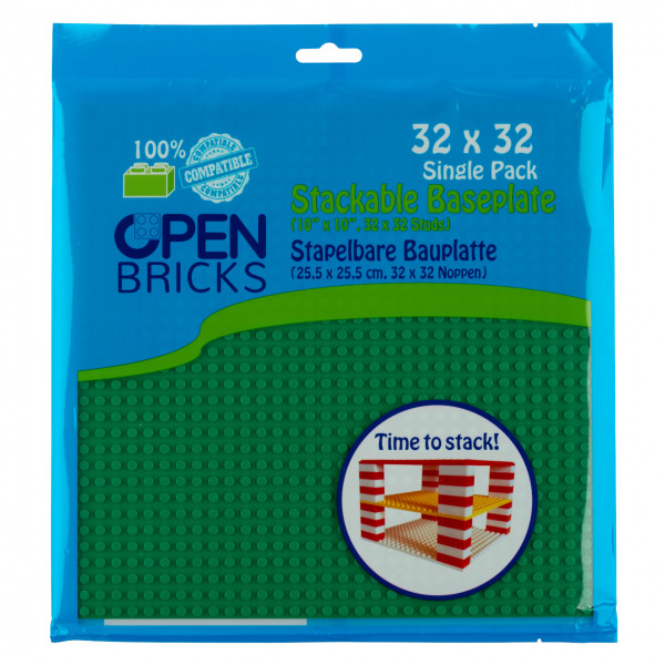 Open Bricks stapelbare Bauplatte 32x32 Grün
