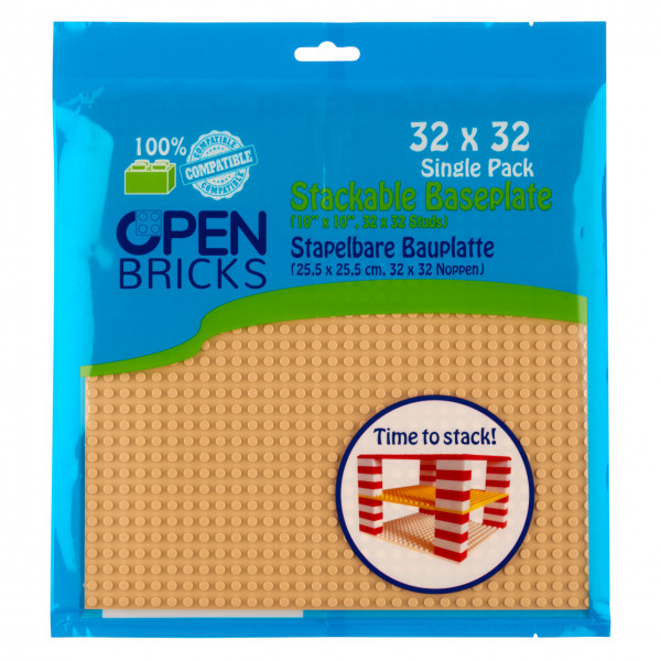 Open Bricks stapelbare Bauplatte 32x32 Sand